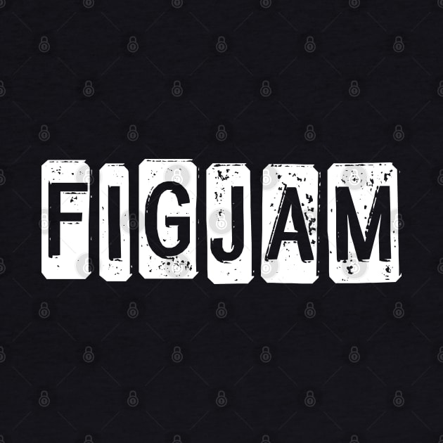 "FIGJAM" in white - Aussie slang FTW (dogtag style cut-out letters) by PlanetSnark